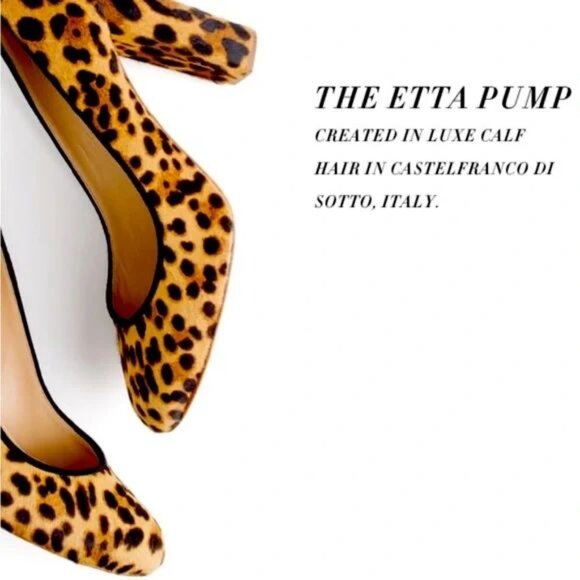 J. Crew Collection The Etta Calf Hair Pump in Hazelnut Leopard Size 8.5 - Picture 4 of 15